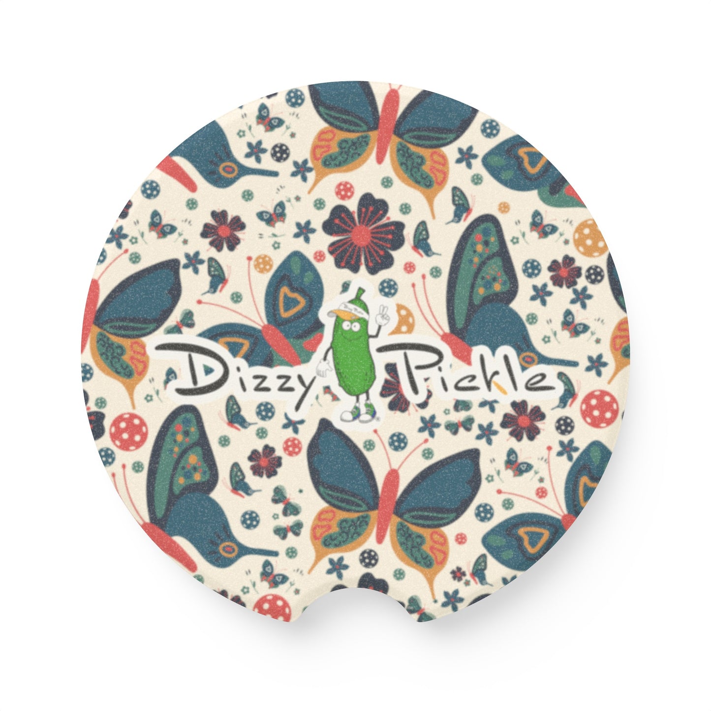 Dizzy Pickle Penny Butterflies BG Soapstone Car Coaster