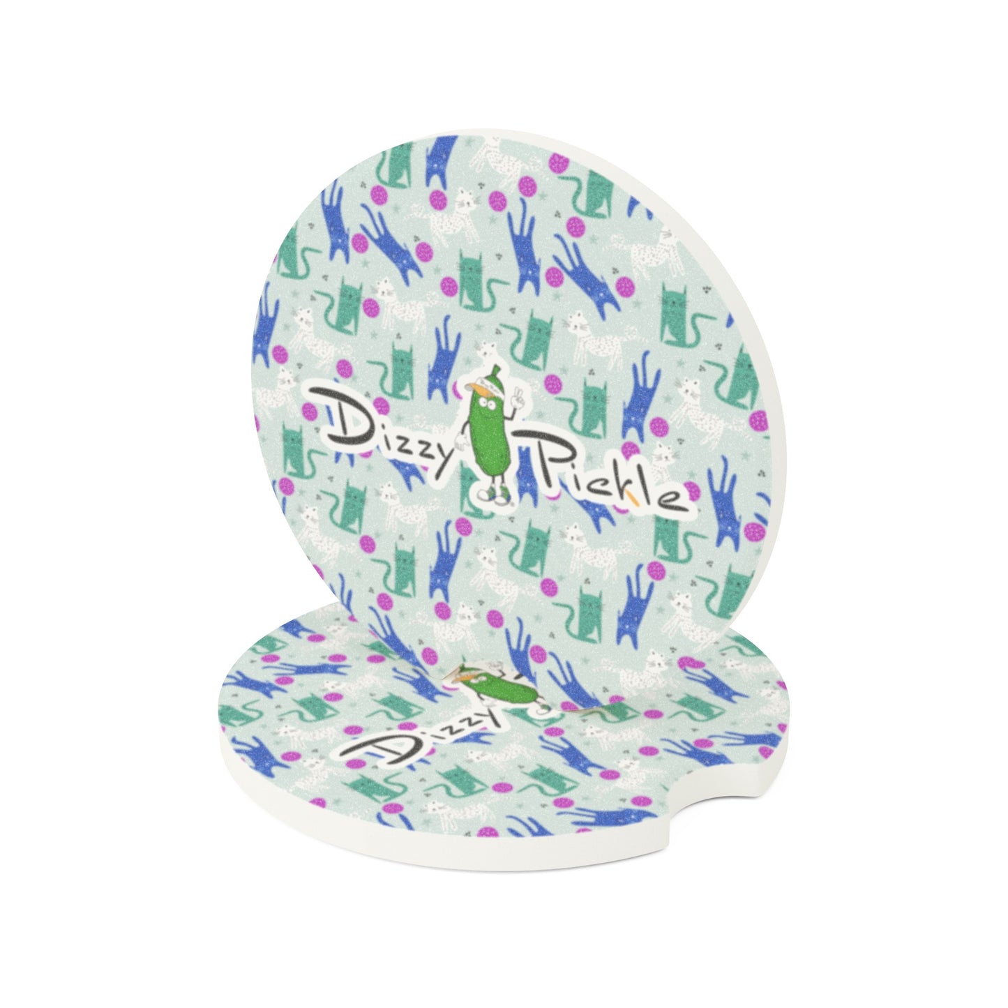 Dizzy Pickle GrayC Soapstone Car Coaster