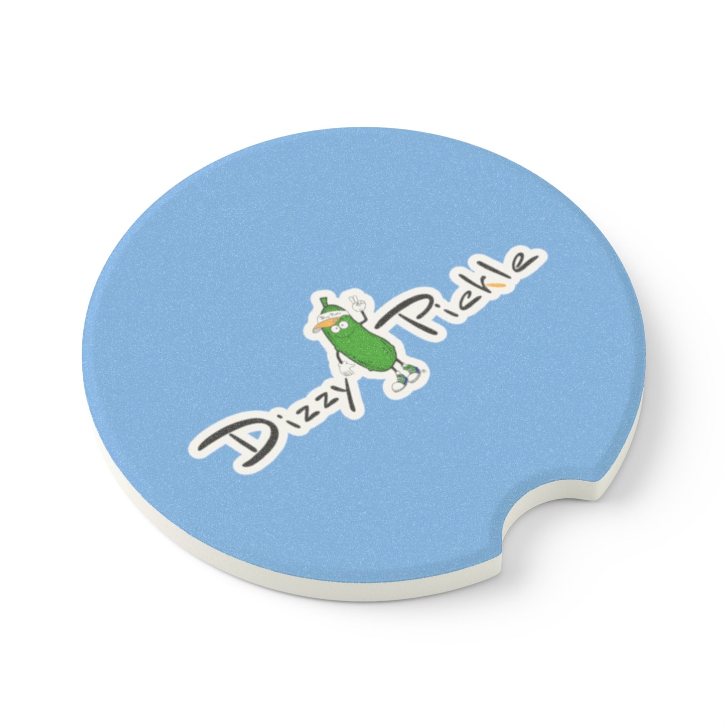 Dizzy Pickle DZY P Classic Light Blue Soapstone Car Coaster