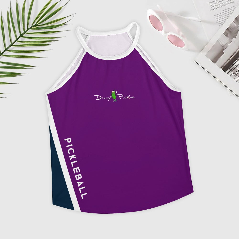 Dizzy Pickle Performance DS Women's Pickleball Sleeveless Crew Neck Vest Purple Navy Blue