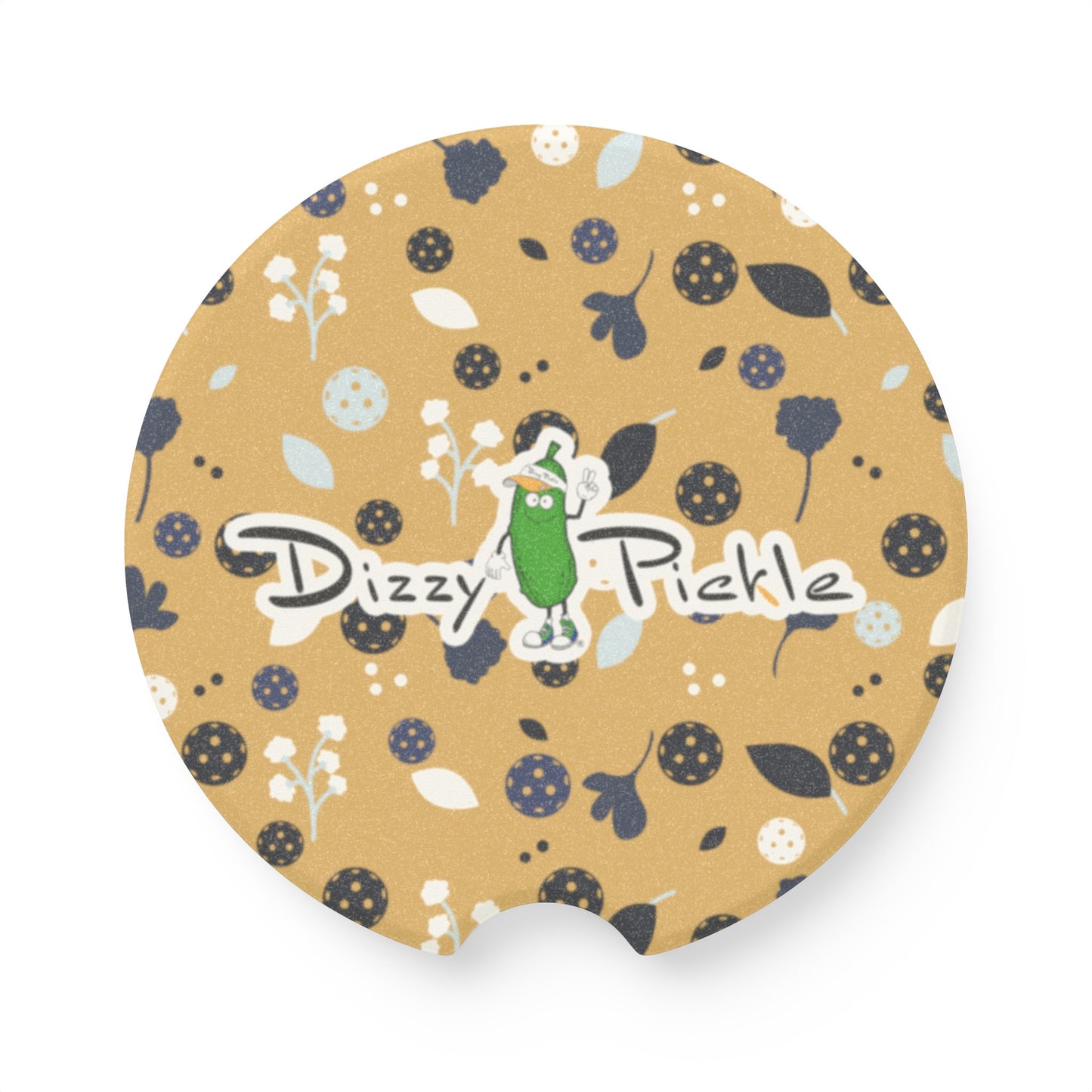 Dizzy Pickle Lesley Gold Soapstone Car Coaster