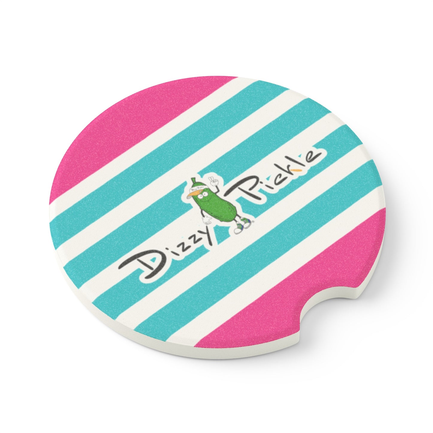 Dizzy Pickle I Love Pickleball Soapstone Car Coaster