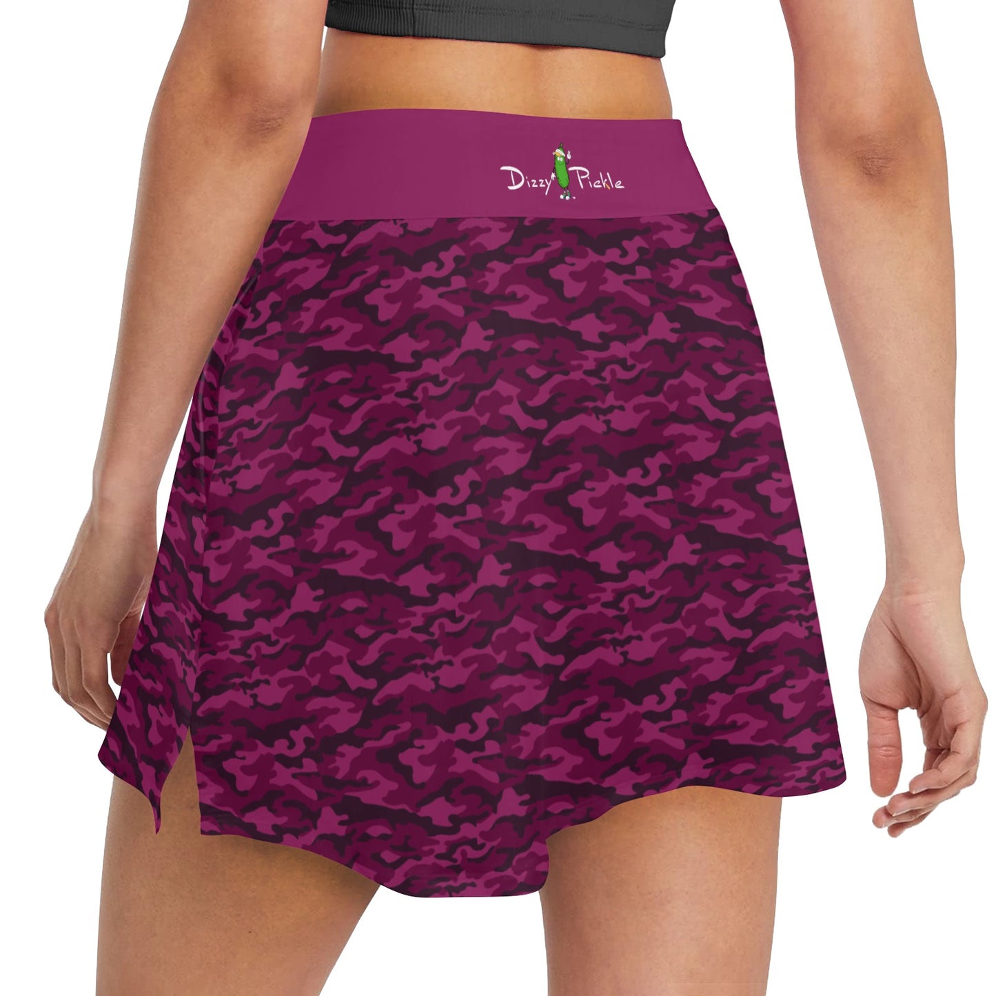 Dizzy Pickle Jan Wine_Pink Women's Pickleball 18" Athletic Skort with Inner Shorts and Two Ball Pockets