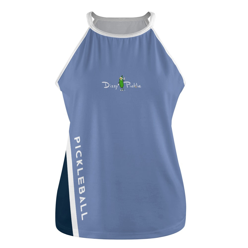 Dizzy Pickle Performance DS Women's Pickleball Sleeveless Crew Neck Vest Cornflower Blue Navy Blue