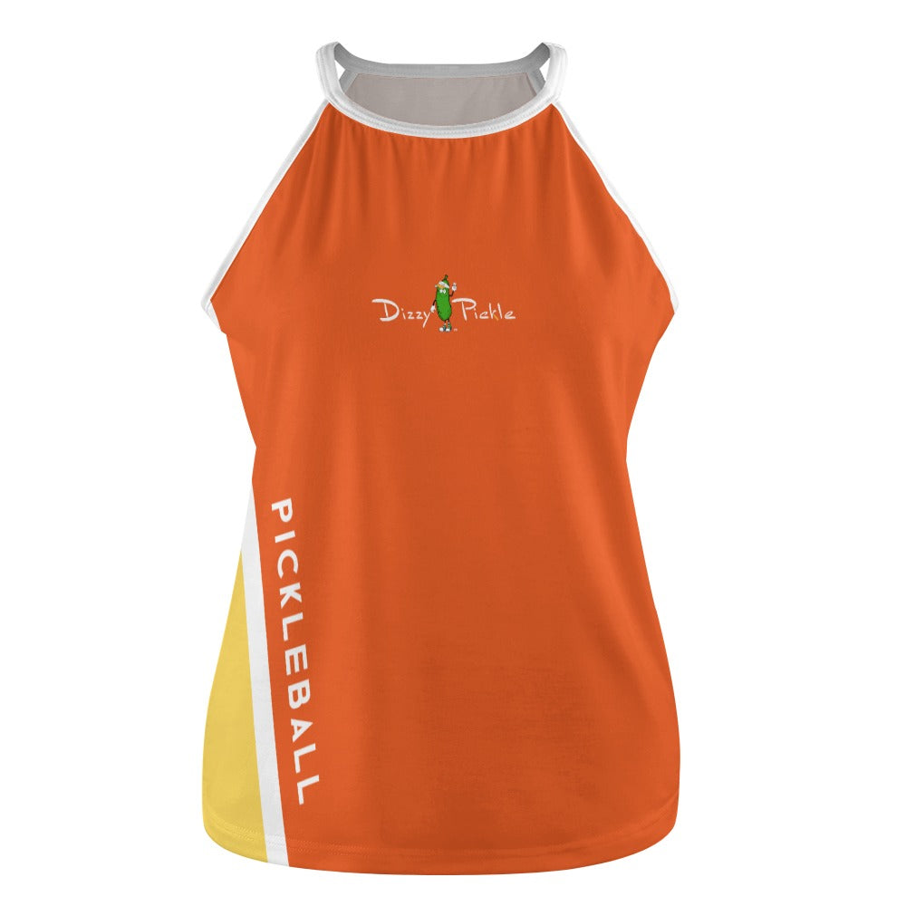 Dizzy Pickle Performance DS Women's Pickleball Sleeveless Crew Neck Vest Vivid Orange Yellow