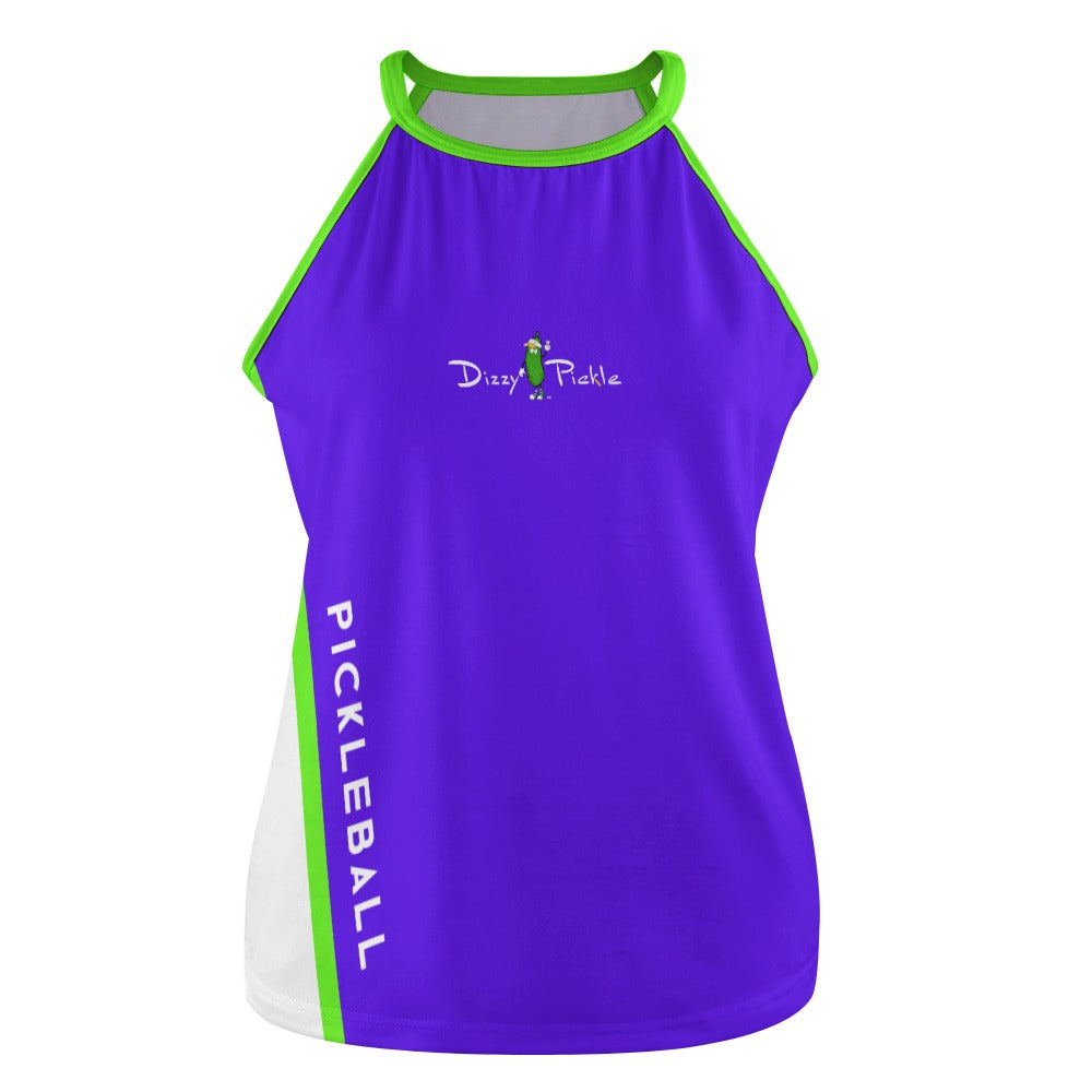 Dizzy Pickle Performance DS Women's Pickleball Sleeveless Crew Neck Vest Purple Lime Green