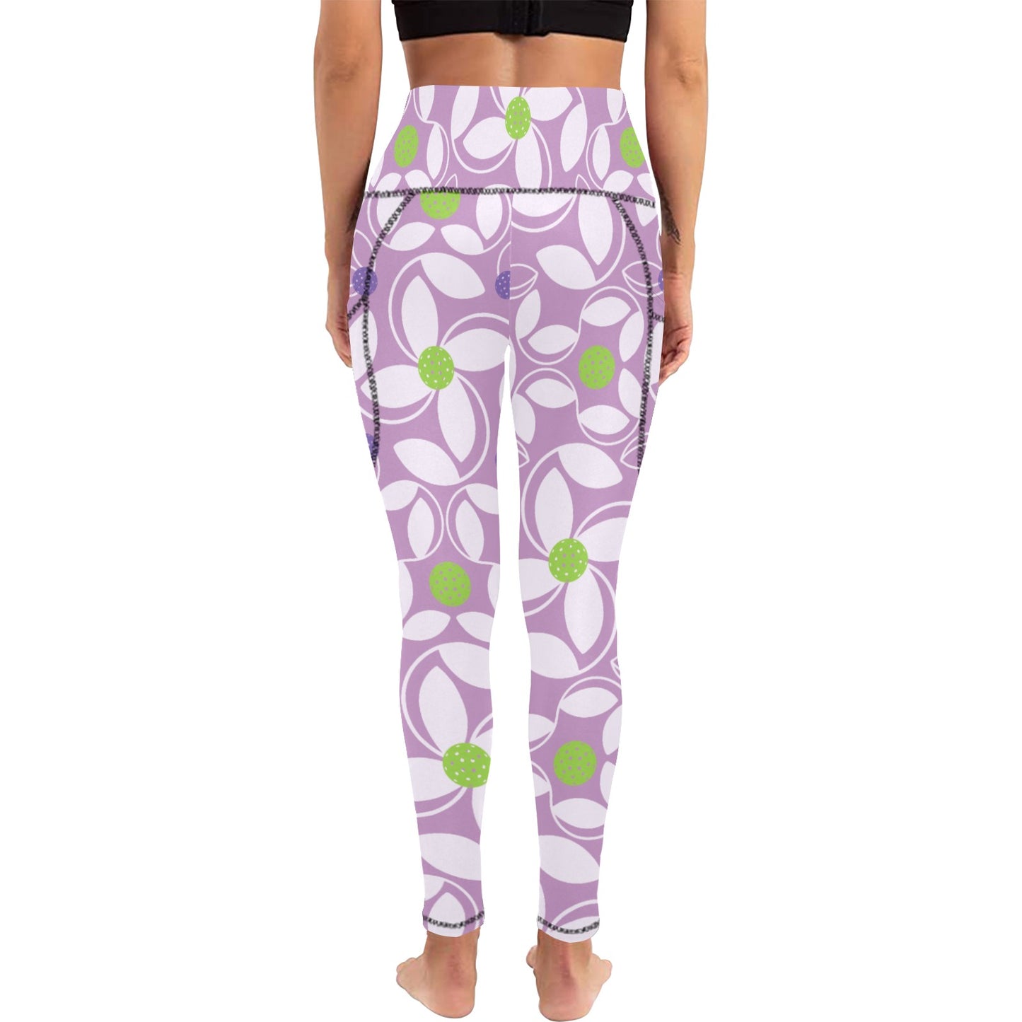 Dizzy Pickle Beth Lavender Women's Pickleball Performance Leggings (Ankle Length, High-Waisted, & Two Side Pockets)