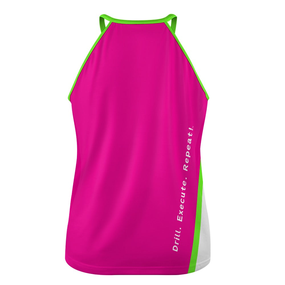 Dizzy Pickle Performance DS Women's Pickleball Sleeveless Crew Neck Vest Pink Lime Green