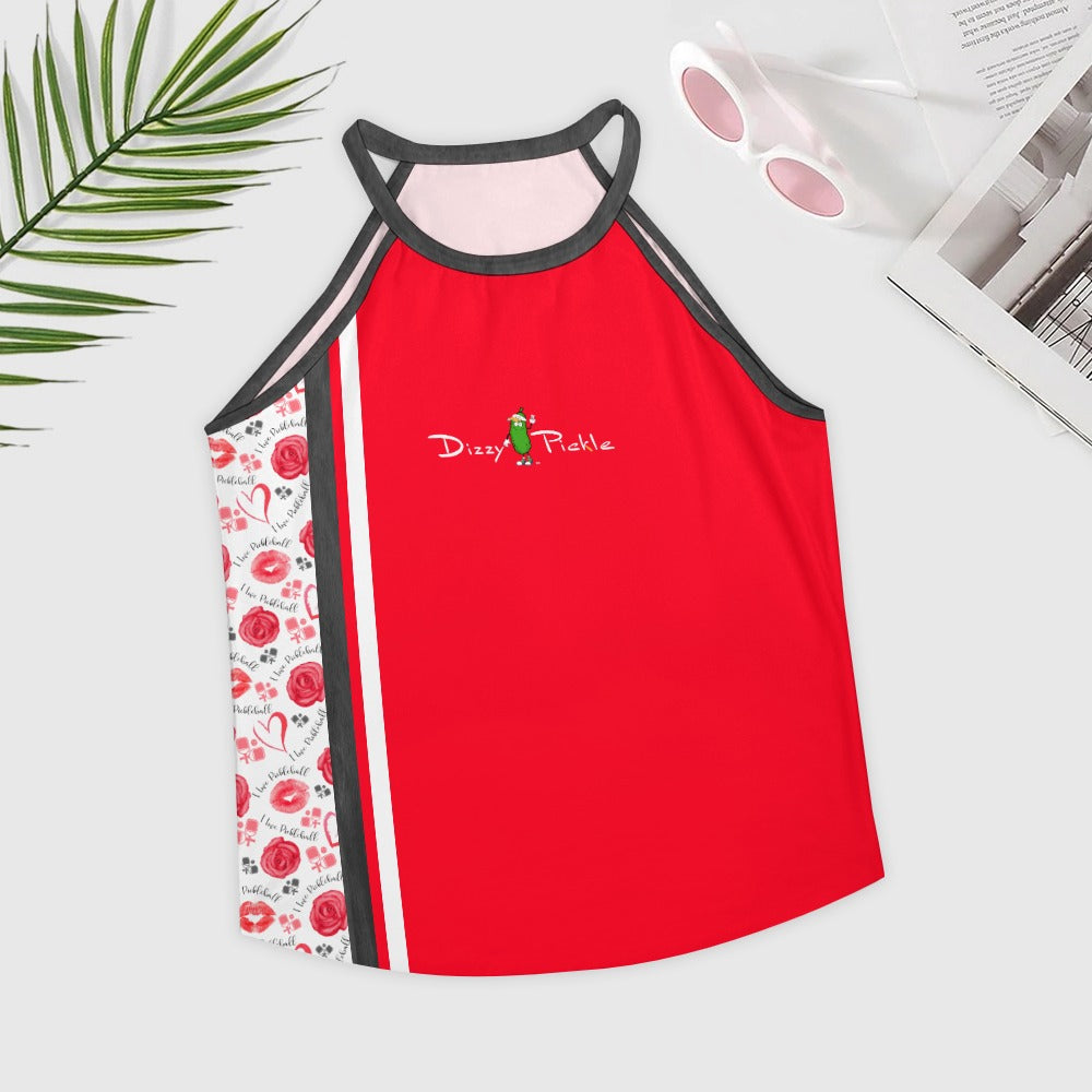 Dizzy Pickle Hearts and Roses Women's Pickleball Crew Neck Vest