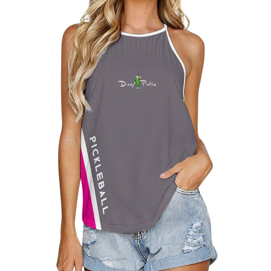 Dizzy Pickle Performance DS Women's Pickleball Sleeveless Crew Neck Vest Purplish Gray Fuchsia