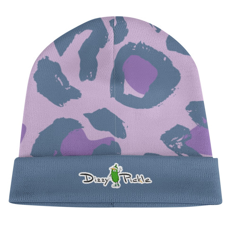 Dizzy Pickle Laura Lavender Animal Print One-Size Knitted Beanie