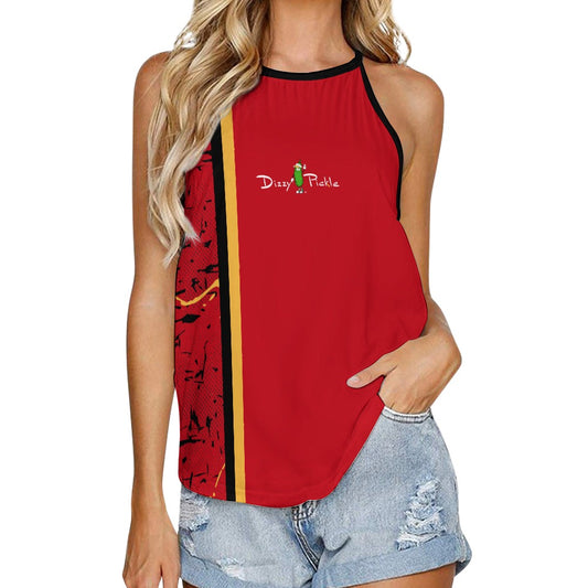 Dizzy Pickle Lynne Red Women's Pickleball Crew Neck Vest