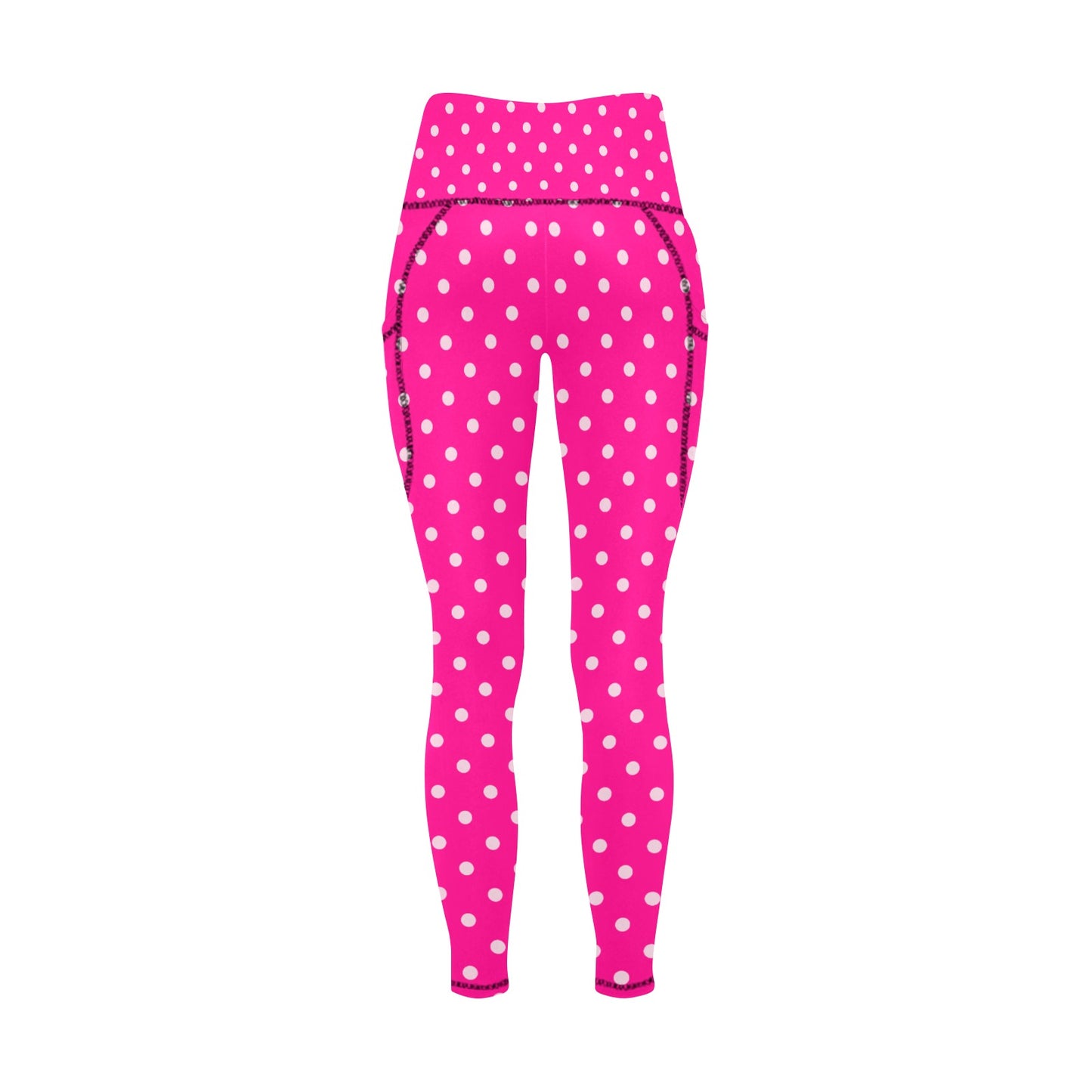 Dizzy Pickle Avery Polka Dots Women's Pickleball Performance Leggings (Ankle Length, High-Waisted, & Two Side Pockets)