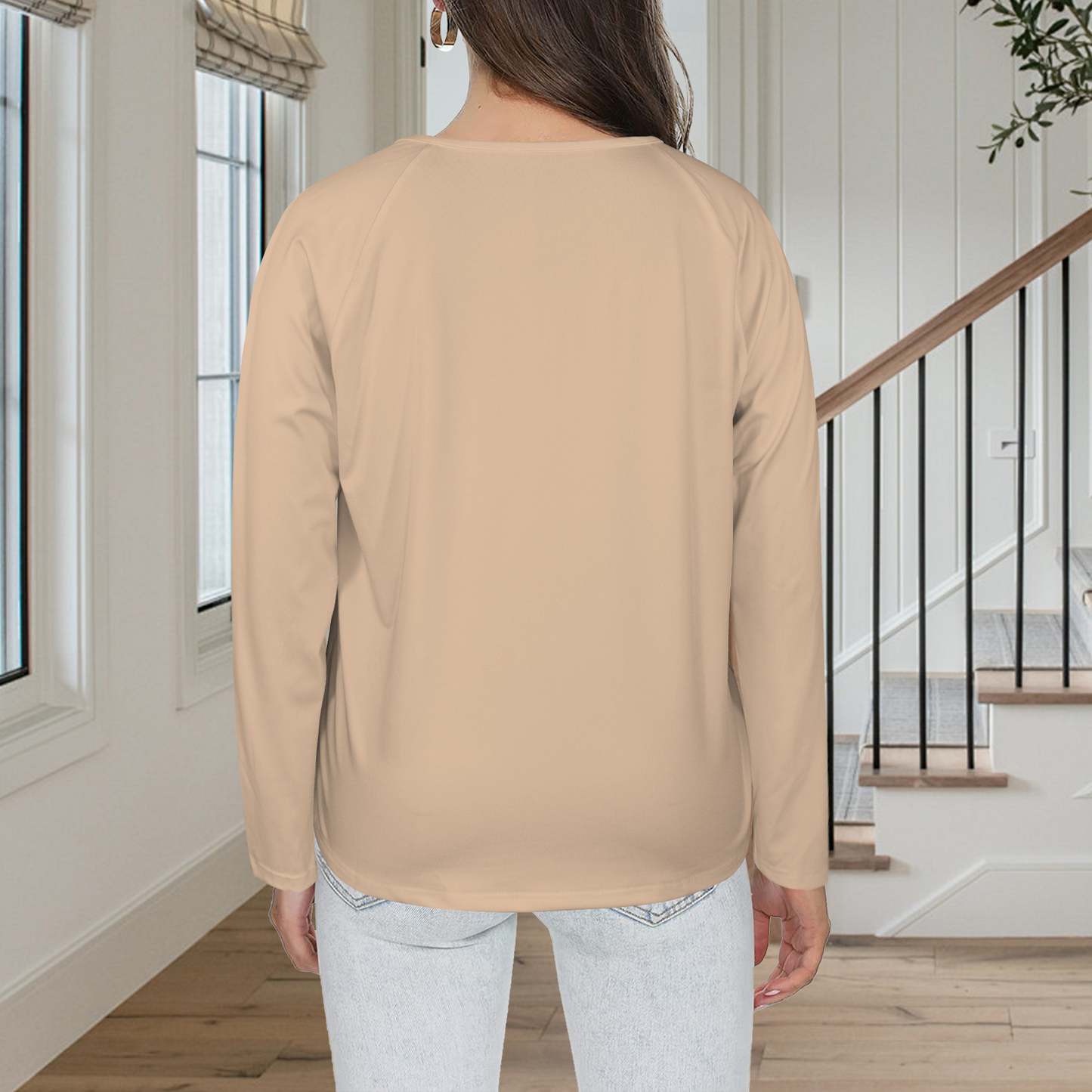 Three Button Long Sleeve Sand