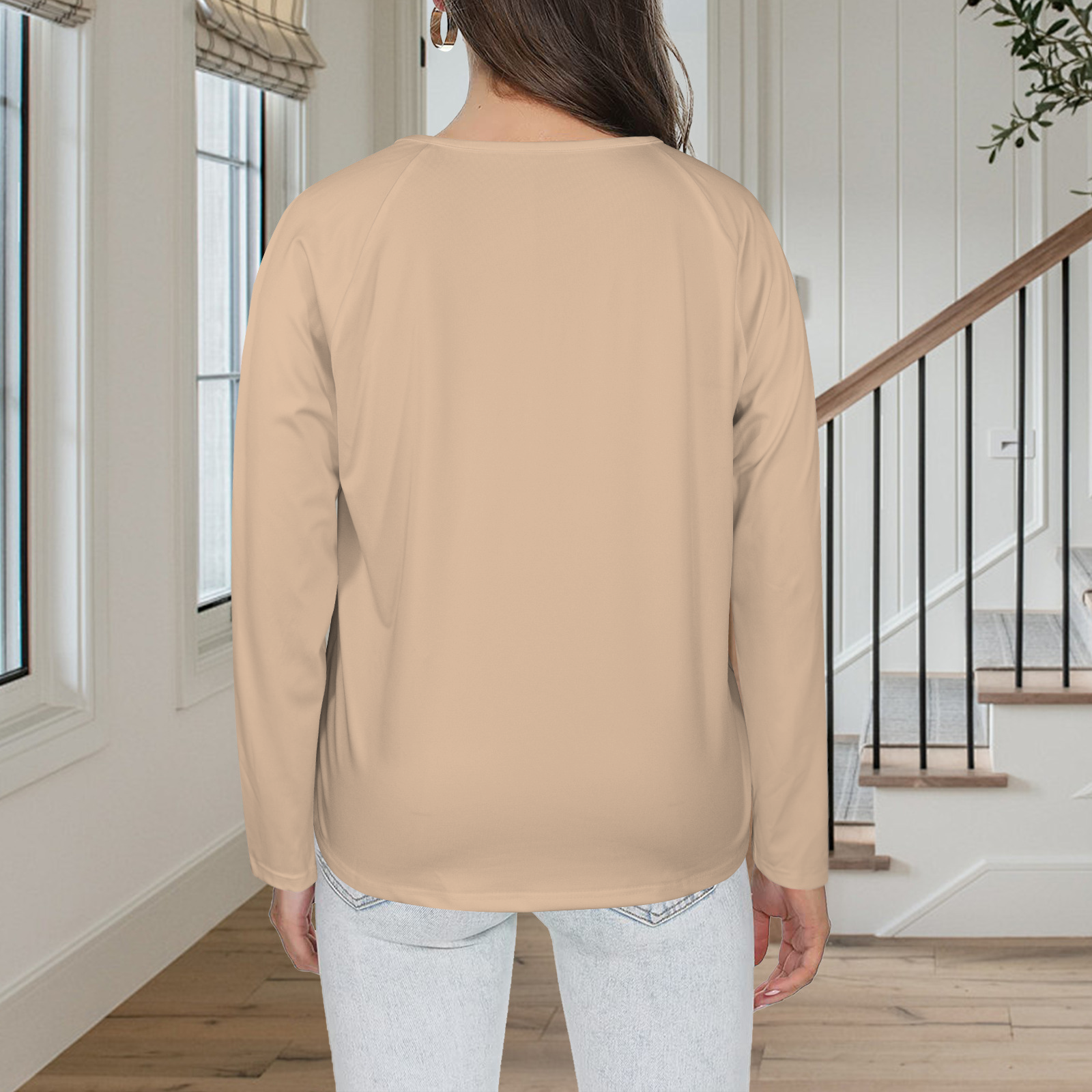 Three Button Long Sleeve Sand