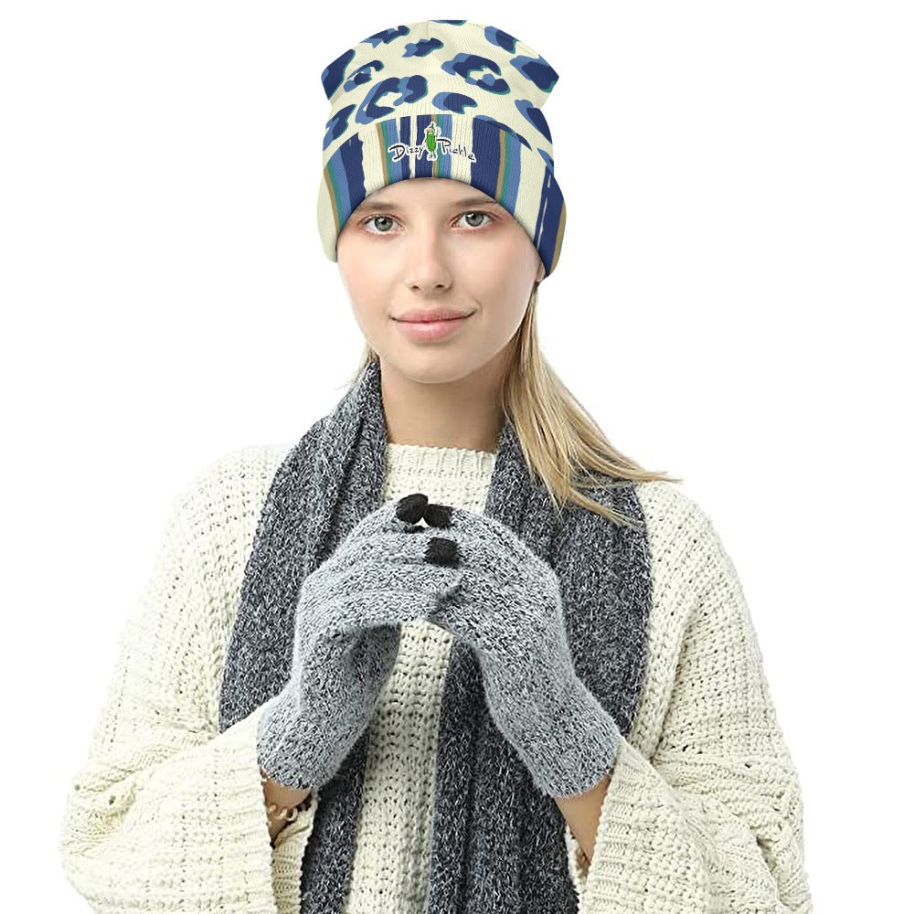 Dizzy Pickle Anne Leopard Print One-Size Knitted Beanie