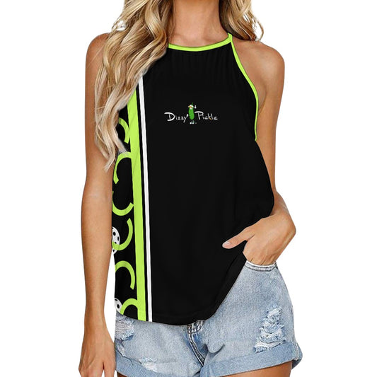 Dizzy Pickle Believe Black Women's Pickleball Crew Neck Vest