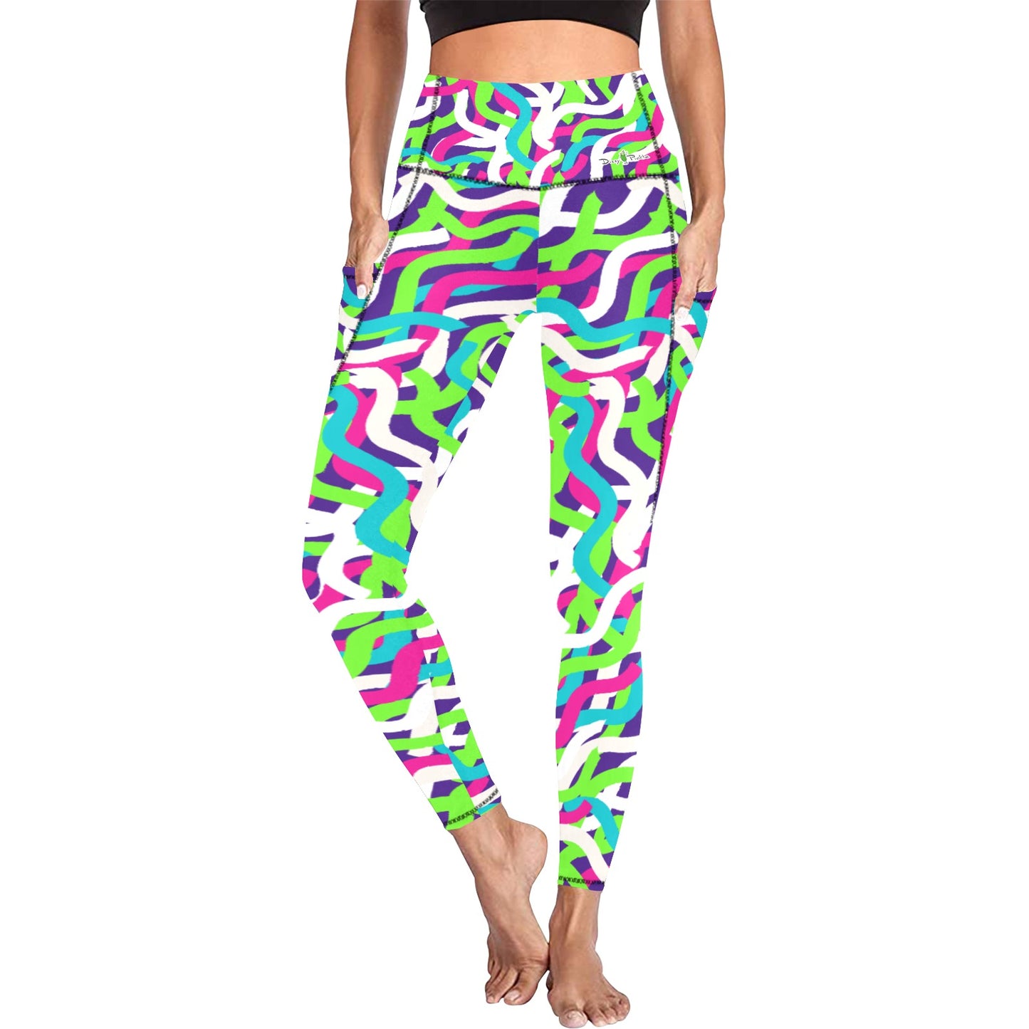 Dizzy Pickle Diana Wiggles Women's Pickleball Performance Leggings (Ankle Length, High-Waisted, & Two Side Pockets)