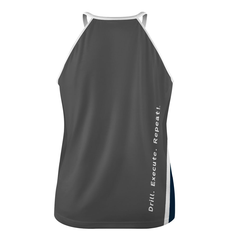 Dizzy Pickle Performance DS Women's Pickleball Sleeveless Crew Neck Vest Dark Gray Navy Blue