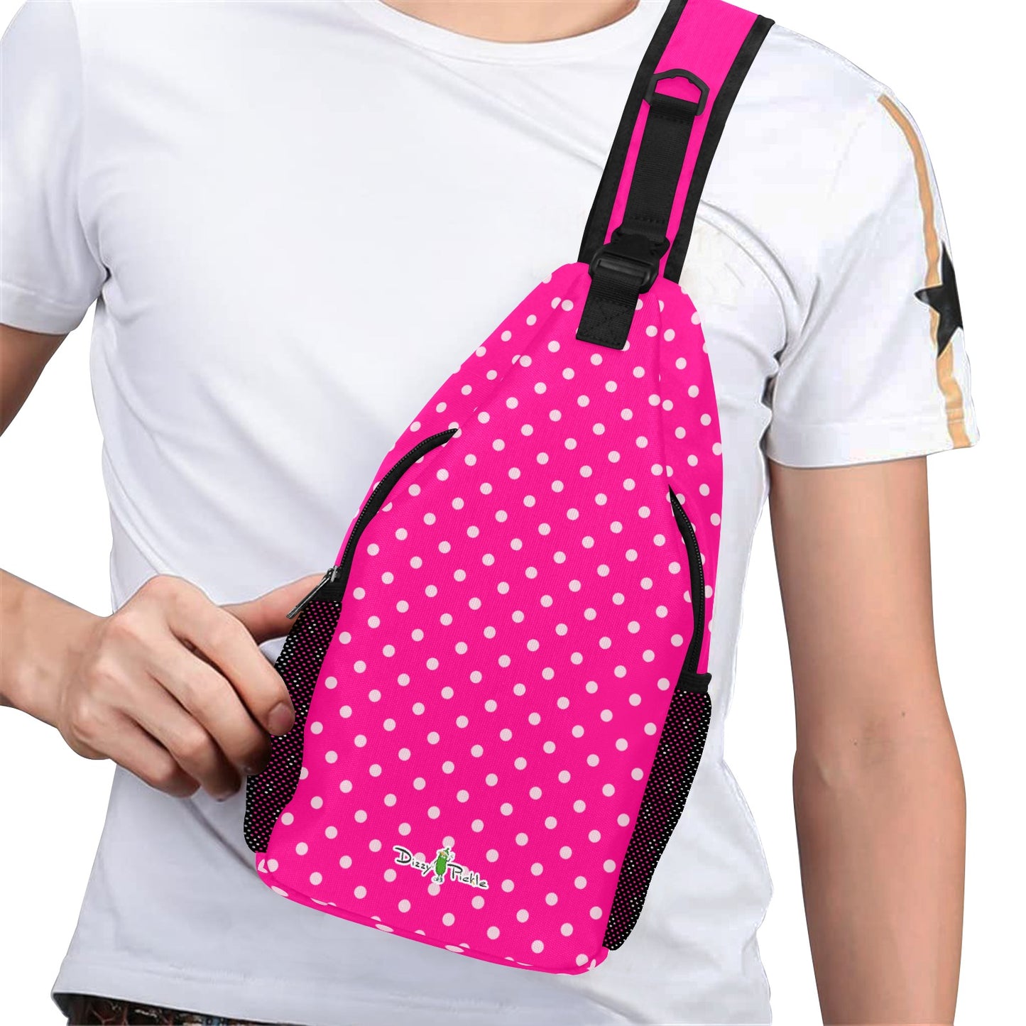 Dizzy Pickle Avery Polka Dots Pickleball Grab-N-Go Crossbody Casual Chest Bag