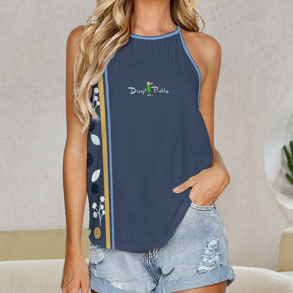 Dizzy Pickle Lesley Gray Women's Pickleball Sleeveless Crew Neck Vest Tank Top