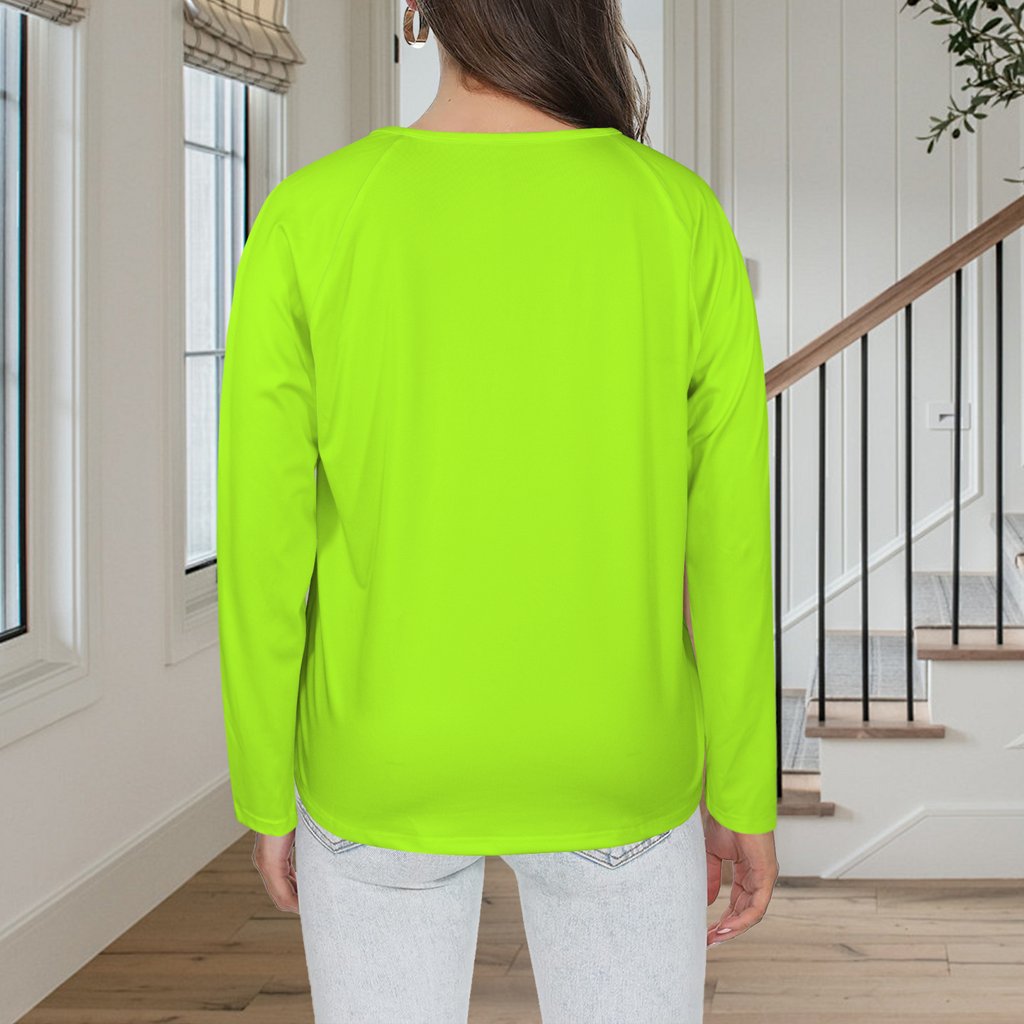 Three Button Long Sleeve Neon Green