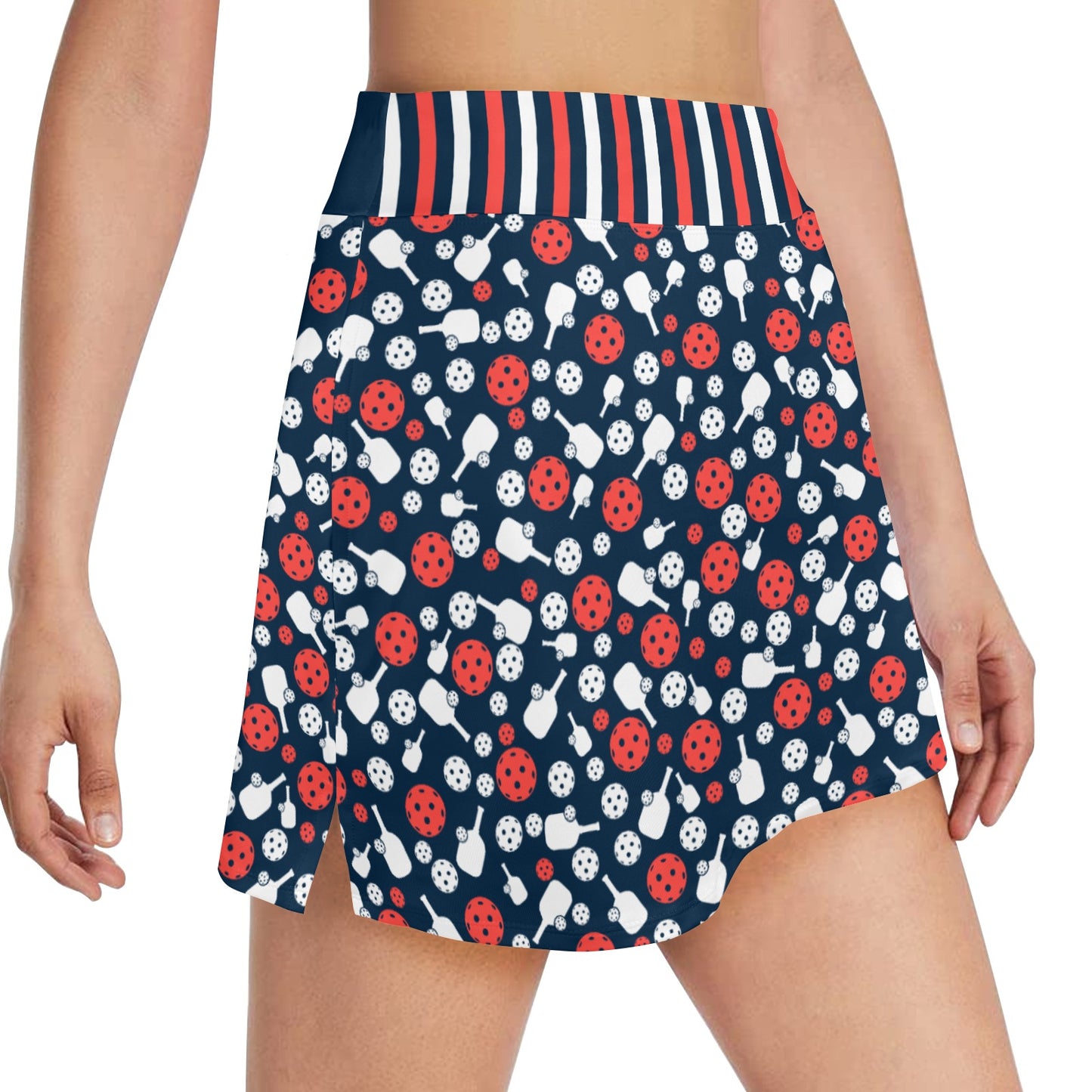 Dizzy Pickle Van Mini Balls and Paddles Women's Pickleball 18" Athletic Skort with Inner Shorts and Two Ball Pockets