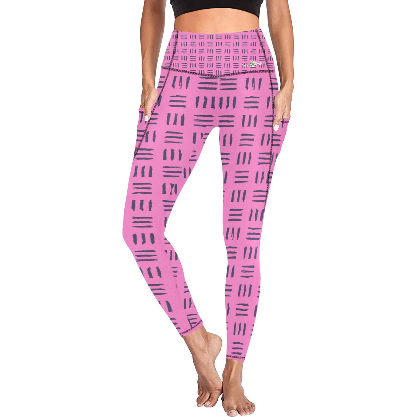 Dizzy Pickle Coming Up Daisies PP Weave Women's Pickleball Performance Leggings (Ankle Length, High-Waisted, & Two Side Pockets)