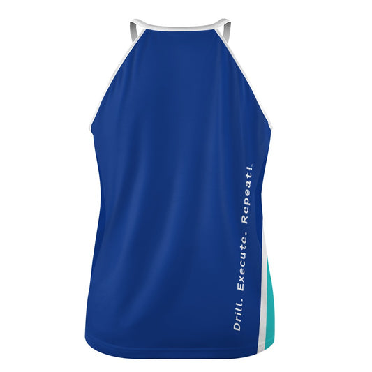 Dizzy Pickle Performance DS Women's Pickleball Sleeveless Crew Neck Vest Dark Slate Blue Turquoise