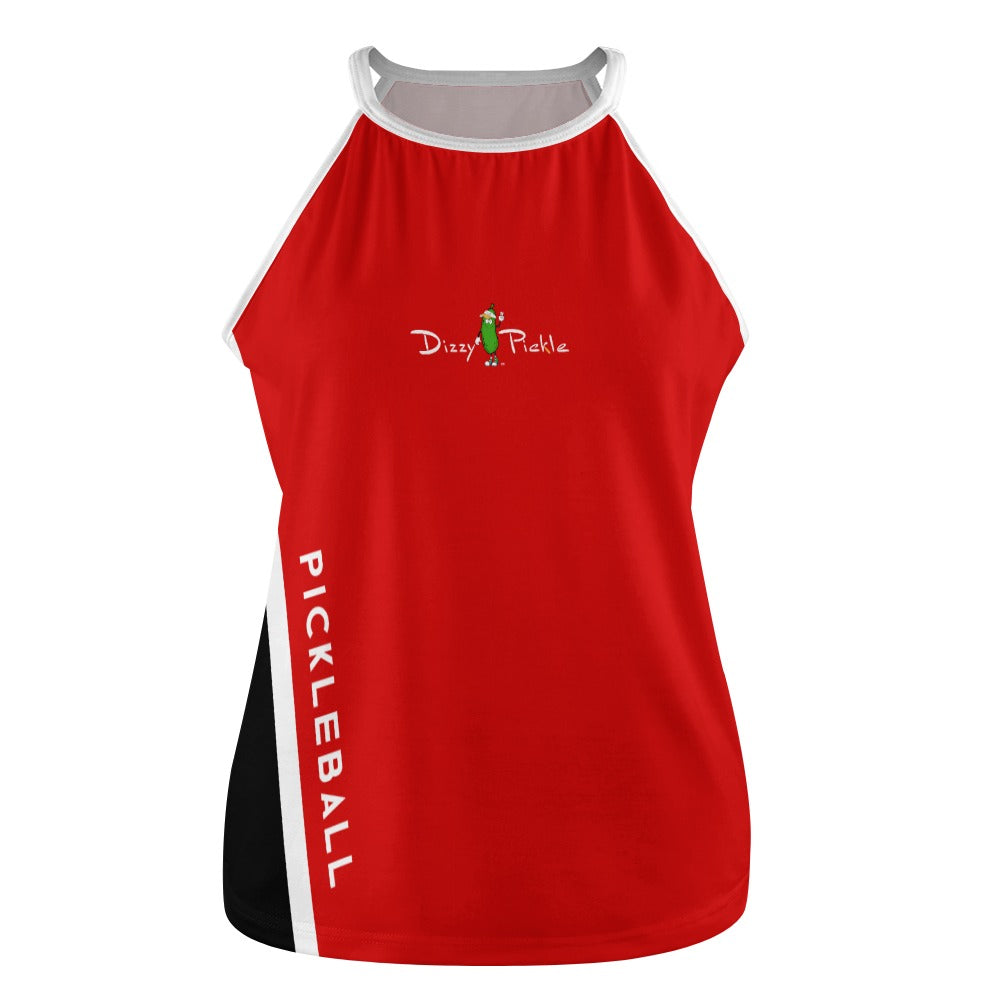 Dizzy Pickle Performance DS Women's Pickleball Sleeveless Crew Neck Vest Red Black