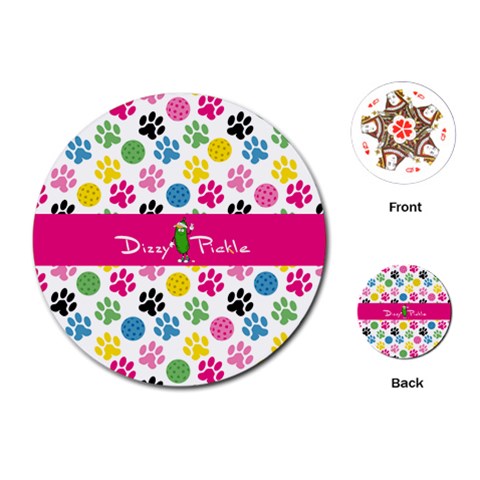 Dizzy Pickle Sassy Paws Round Playing Cards