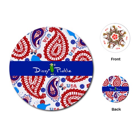 Dizzy Pickle Liberty Round Playing Cards