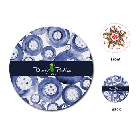 Dizzy Pickle Heidi Main BW Round Playing Cards