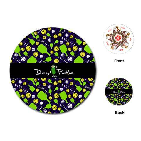 Dizzy Pickle Dinking Diva BG Round Playing Cards