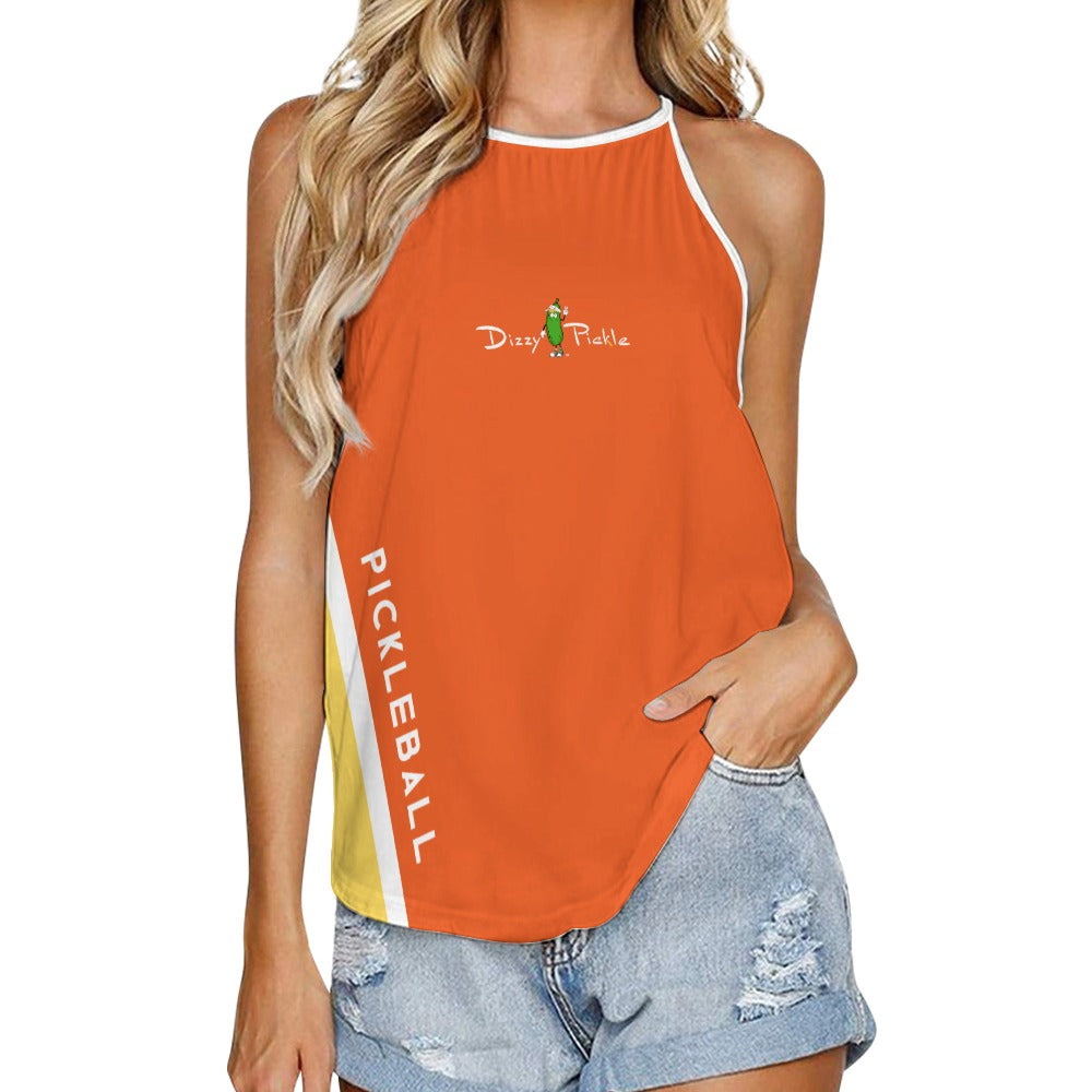 Dizzy Pickle Performance DS Women's Pickleball Sleeveless Crew Neck Vest Vivid Orange Yellow