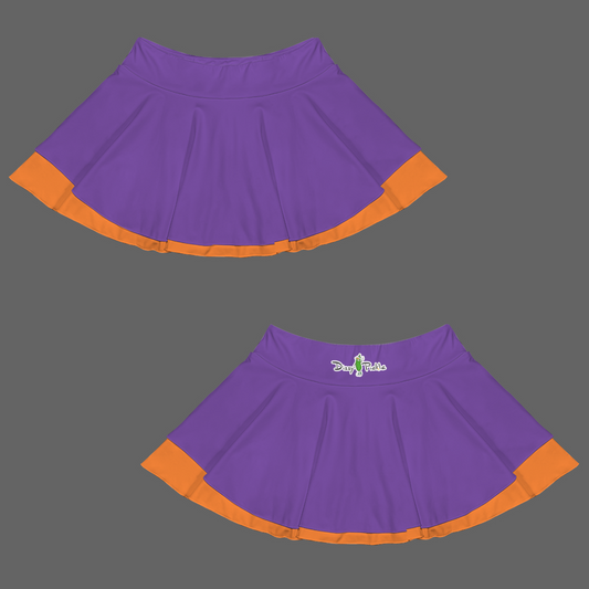 Dizzy Pickle DZY P Classic Solid Purple_Orange Women's Double Hem Pickleball Skort