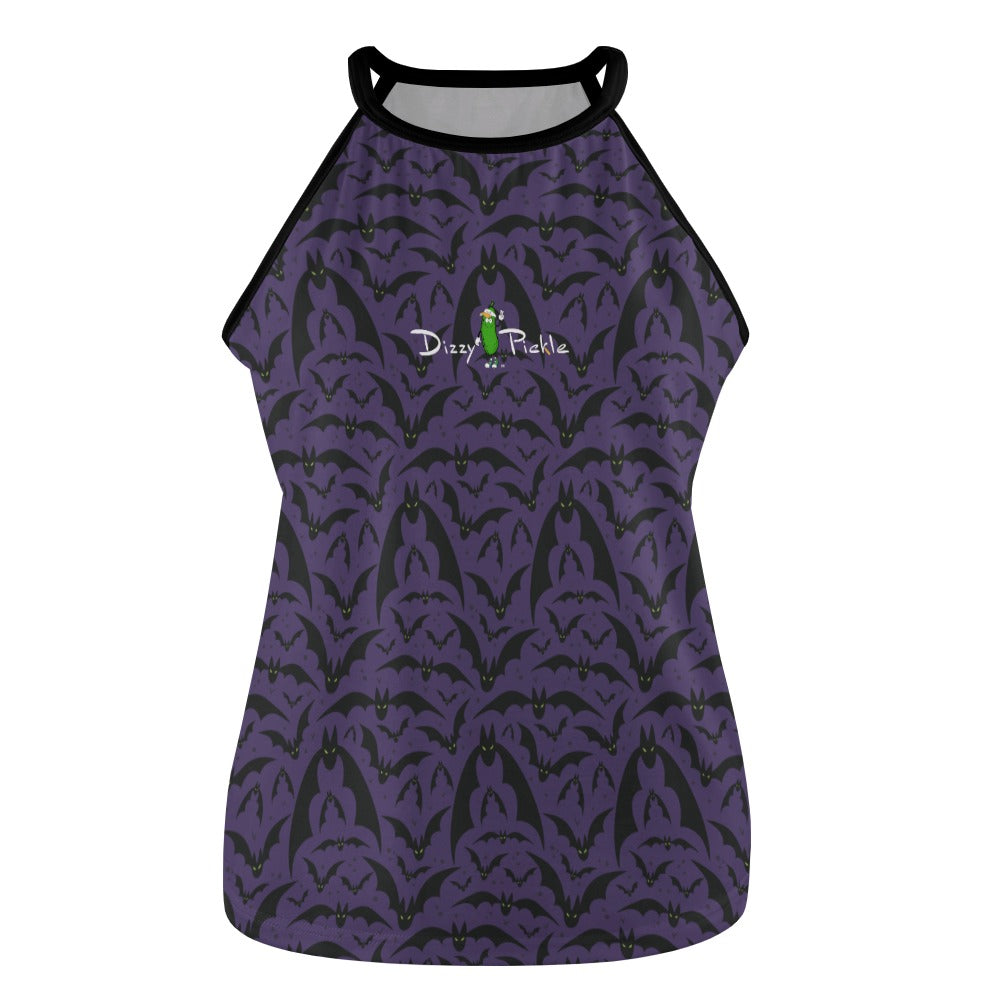 Dizzy Pickle Halloween 103132 Purple Bats Women's Pickleball Crew Neck Vest