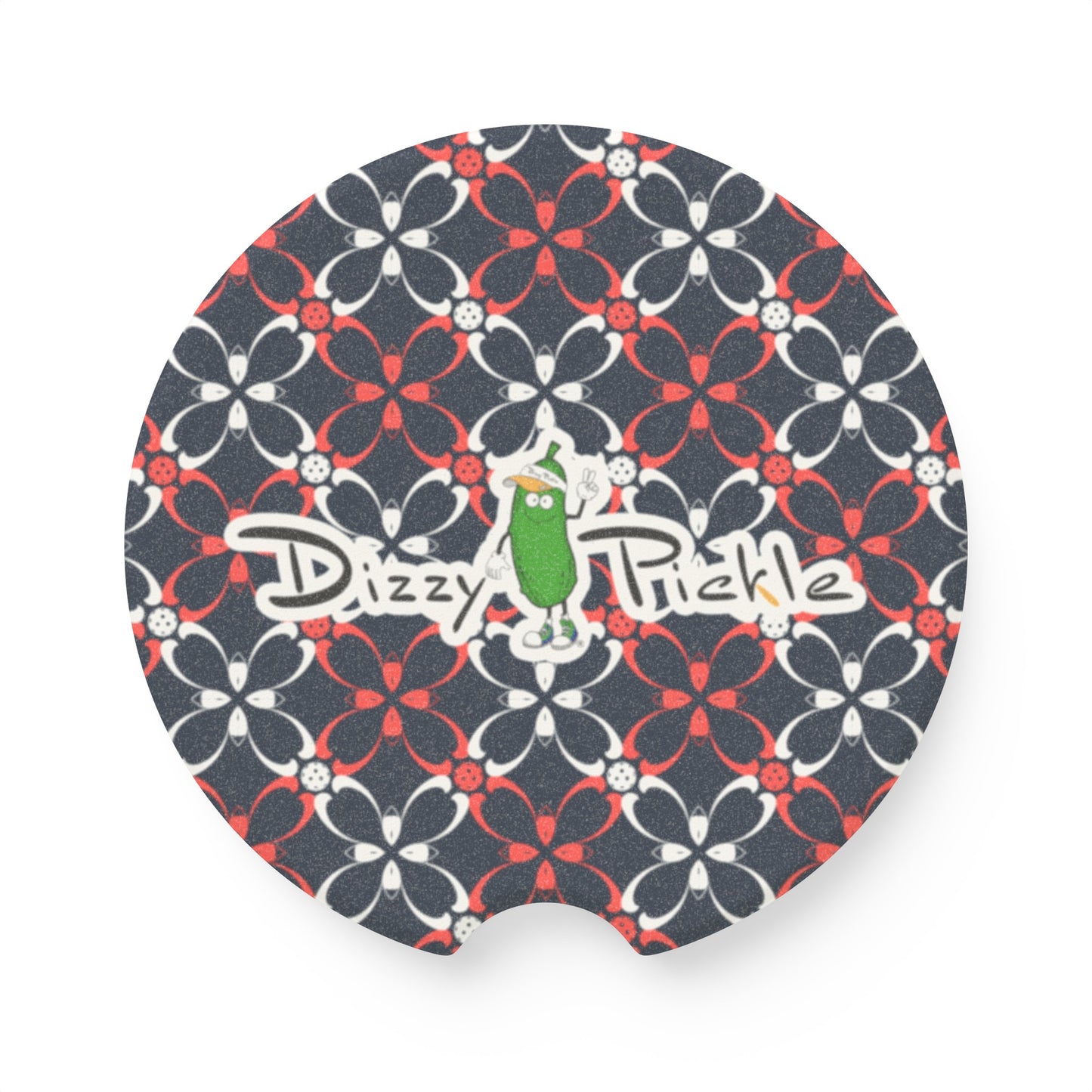 Dizzy Pickle Van Petals Navy Blue Soapstone Car Coaster