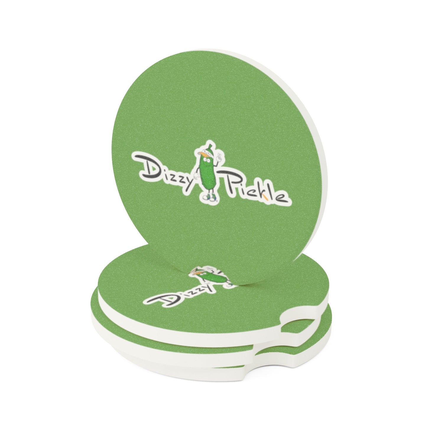 Dizzy Pickle DZY P Classic Green Soapstone Car Coaster