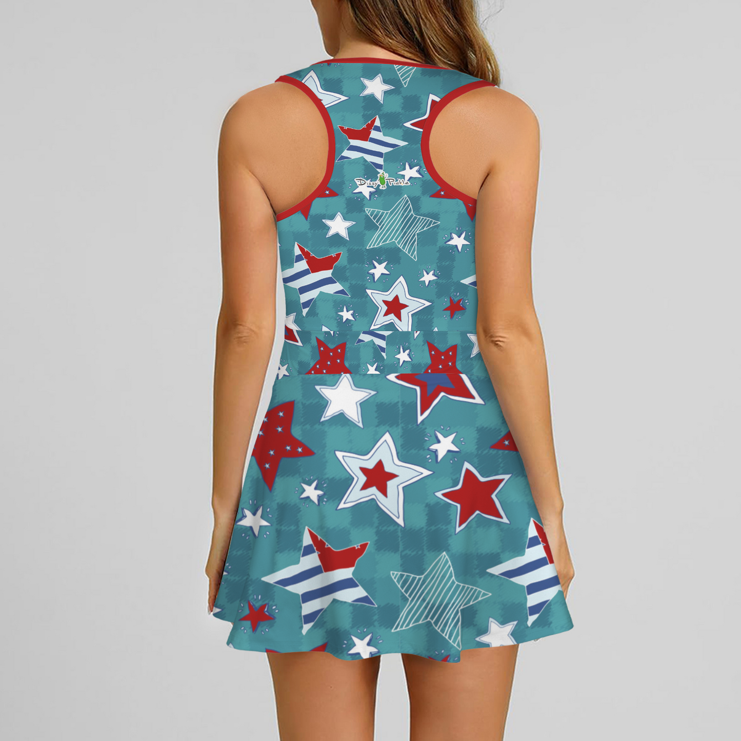 Dizzy Pickle Women's Razor Back Front Zip 2-in-1 Tank Dress and Shorts