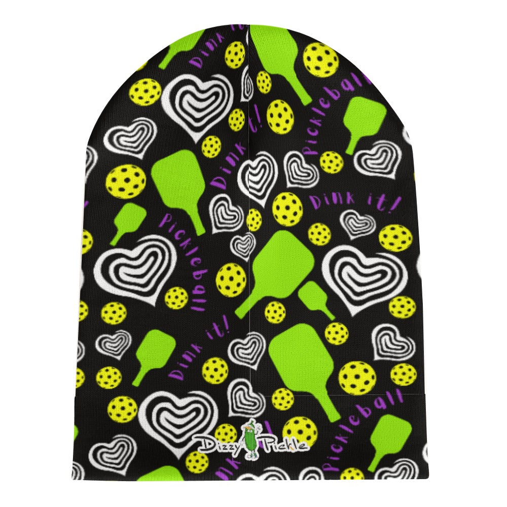 Dizzy Pickle Dinking Diva Hearts BG One-Size Knitted Beanie