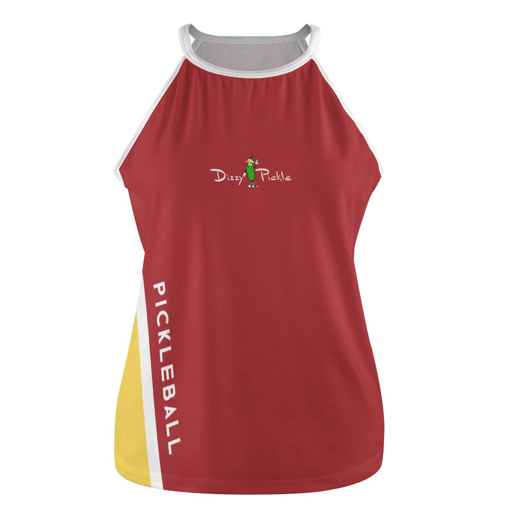 Dizzy Pickle Performance DS Women's Pickleball Sleeveless Crew Neck Vest Persian Red Yellow