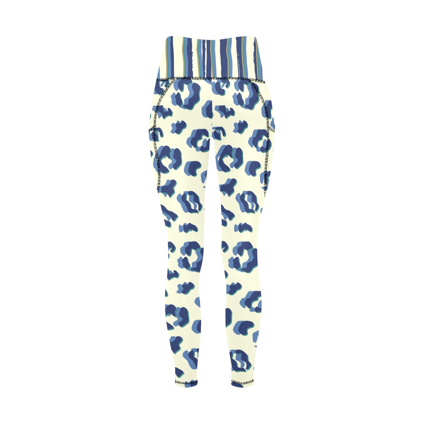 Dizzy Pickle Anne Leopard Women's Pickleball Performance Leggings (Ankle Length, High-Waisted, & Two Side Pockets)