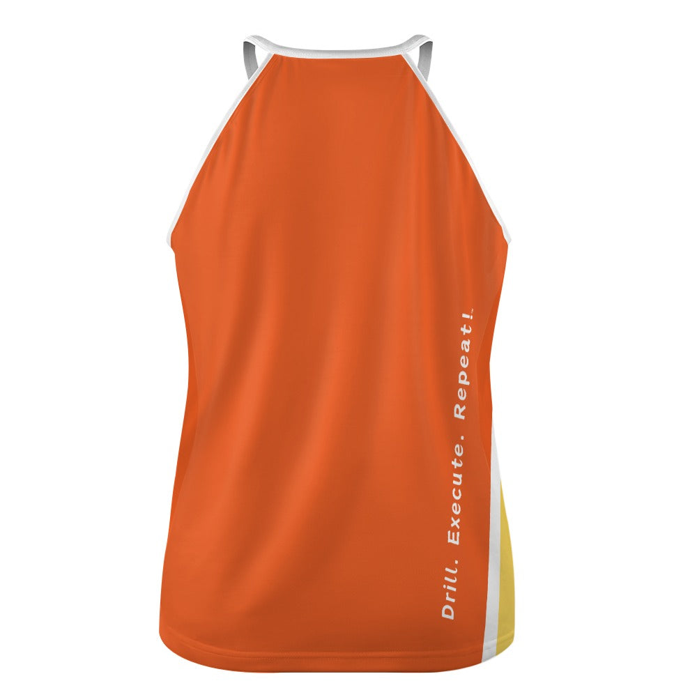 Dizzy Pickle Performance DS Women's Pickleball Sleeveless Crew Neck Vest Vivid Orange Yellow