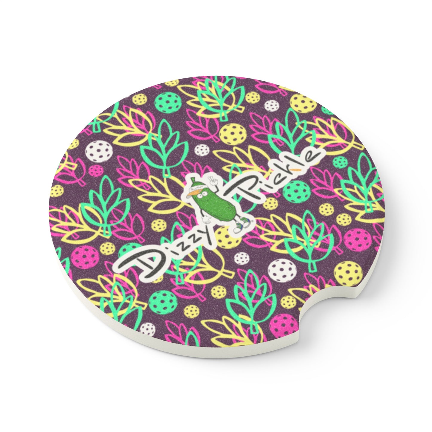 Dizzy Pickle Charlotte Leaves Soapstone Car Coaster