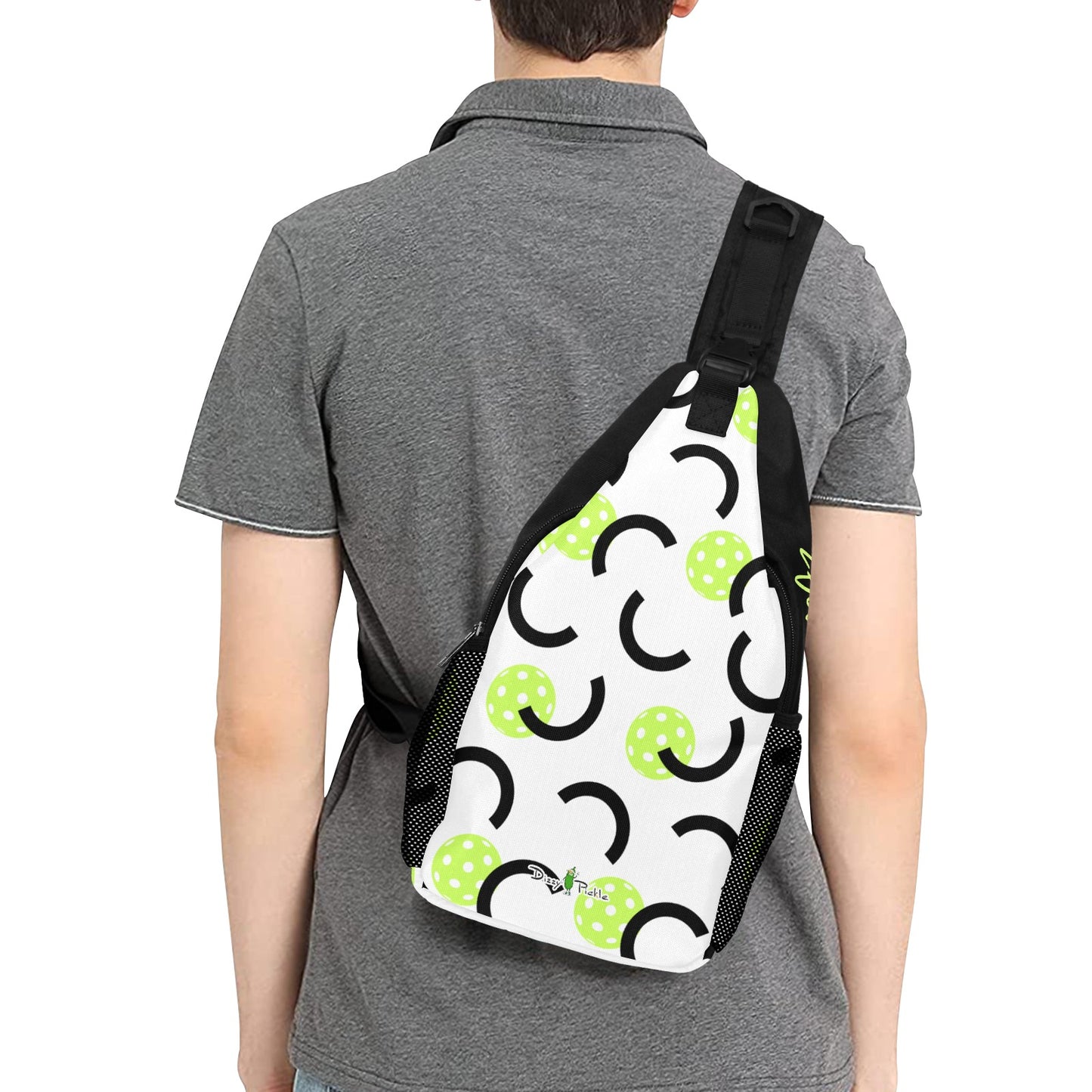 Dizzy Pickle Believe White Pickleball Grab-N-Go Crossbody Casual Chest Bag