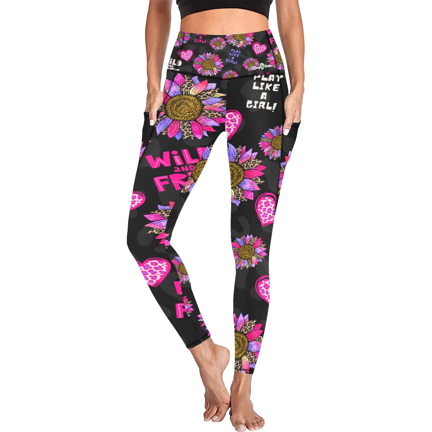 Dizzy Pickle Amber Wild and Free  Women's Pickleball Performance Leggings (Ankle Length, High-Waisted, & Two Side Pockets)