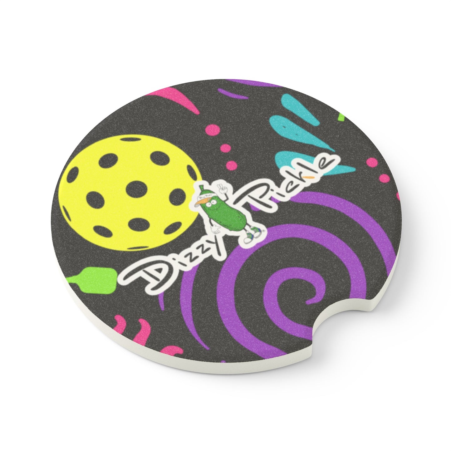 Dizzy Pickle It's Swell Black Soapstone Car Coaster