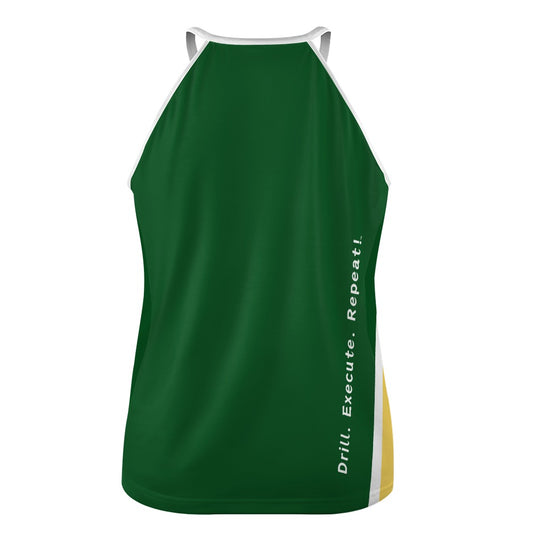 Dizzy Pickle Performance DS Women's Pickleball Sleeveless Crew Neck Vest Dark Green Yellow