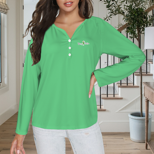 Three Button Long Sleeve Kelly Green